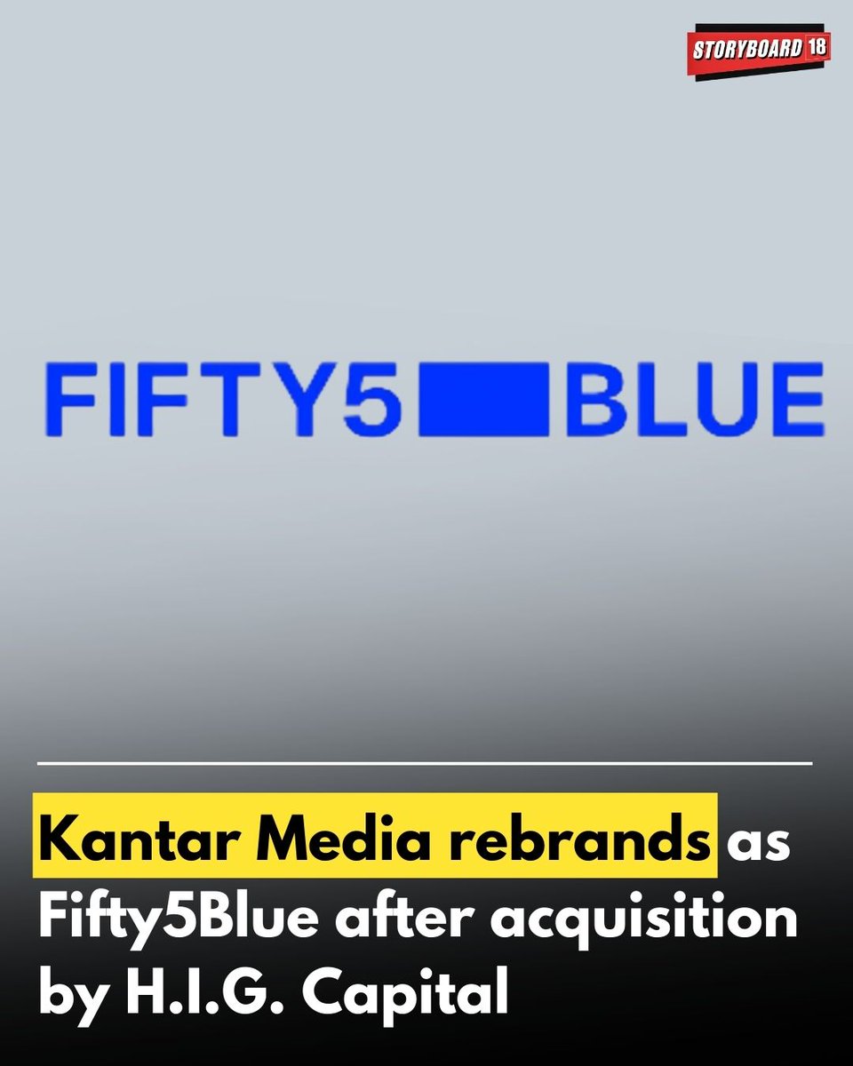 Storyboard18_'s tweet image. Kantar Media unveiled a new brand identity, Fifty5Blue, formalising its shift into an independently run business after separating from the Kantar Group and being acquired by H.I.G. Capital in August 2025.

Read More - storyboard18.com/brand-marketin…

#brand #rebranding #acquisition
