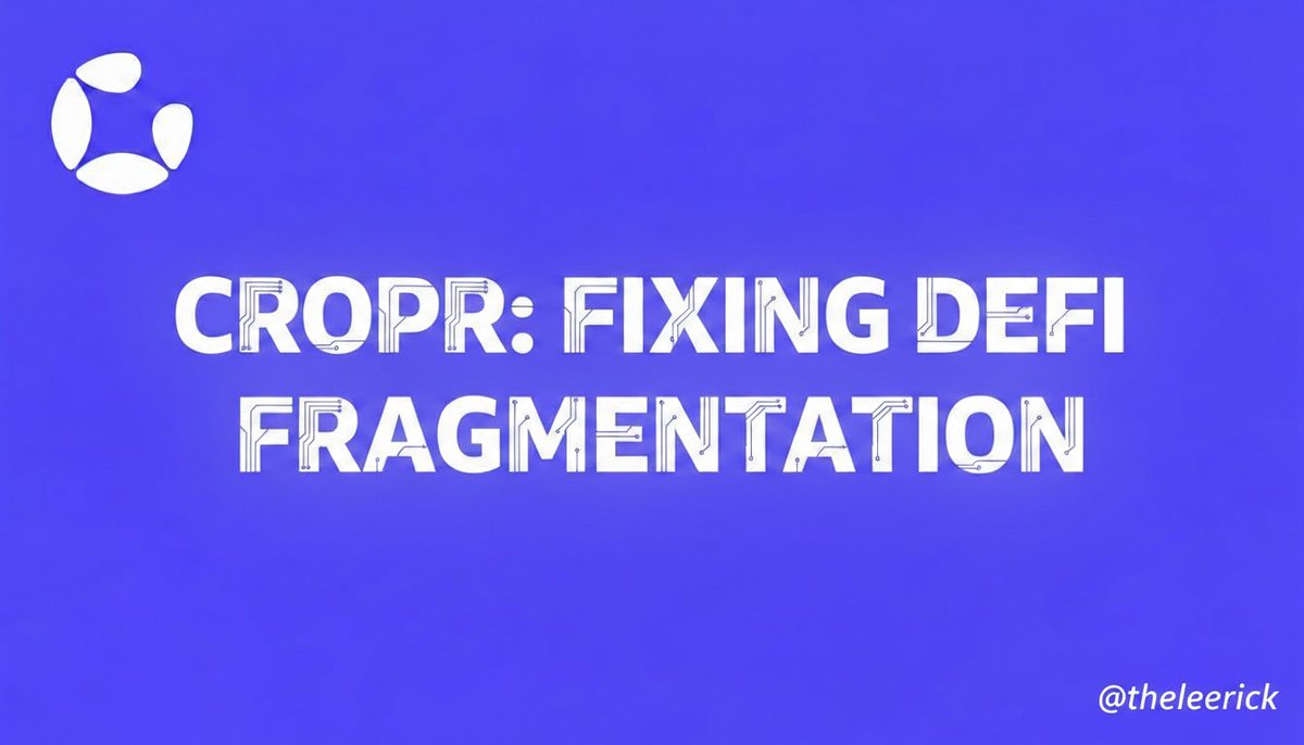 DeFi is powerful… but let’s be honest, it’s messy…..right, got you hooked.

You get to deal with too many apps, too many chains, too many tabs open just to understand where your money is.

<a href="/CROPR_DEFI/">CROPR</a> is building something that actually makes sense of all that. 

I decided to