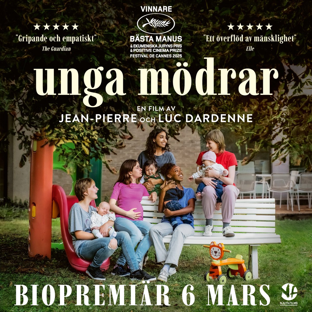 Njutafilms's tweet photo. UNGA MÖDRAR - PÅ BIO 6 MARS

MÄSTARBRÖDERNA DARDENNE återvänder med ett drabbande och varmt porträtt av fem unga kvinnor som kämpar för att klara av livet som nybliven mamma.

* * * * *  “Empatiskt” – The Guardian
* * * * *  “Extraordinär med ett överflöd av mänsklighet” – Elle