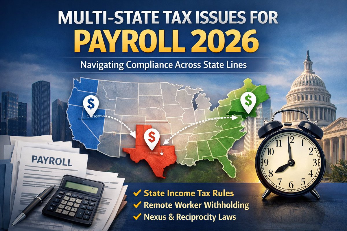 KnowledgeH15556's tweet photo. Remote workers in multiple states? Payroll tax chaos ahead in 2026!  Withholding rules, reciprocity, unemployment traps &amp; more.
Don't get caught non-compliant! Join our live webinar  March 12 |  10 AM PT / 1 PM ET | 60 min + Q&amp;A  https://t.co/EIdm4EsCB9
#Payroll #MultiState https://t.co/AB7pcEPF6d