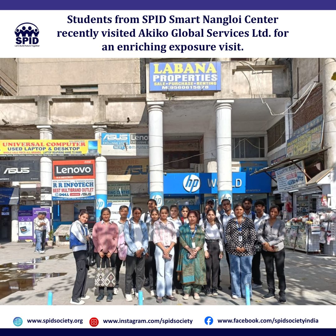 spidsociety's tweet photo. Students from SPID Smart Nangloi Center visited Akiko Global Services Ltd. for a corporate exposure session exploring departments, interacting with professionals, and experiencing a mock interview. 😇

#SPID #SkillDevelopment #YouthEmpowerment #ExposureVisit #CareerReadiness https://t.co/Eh6YBvFxG1