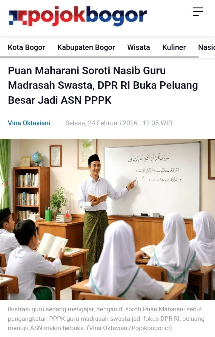 Cintada16's tweet image. Kata Ketua DPR RI @puanmaharani_ri, kesejahteraan dan kepastian status kepegawaian guru madrasah swasta selama ini belum sepenuhnya setara dengan guru di sekolah negeri.
Padahal, kontribusi mereka dalam mencerdaskan kehidupan bangsa sangat signifikan.

Beliau memandang penting