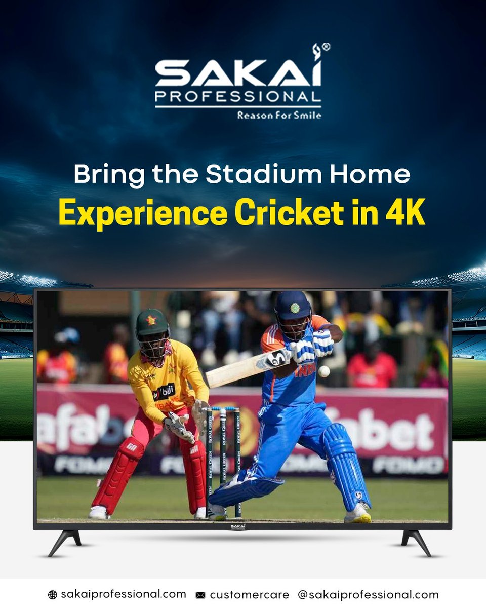 SakaiAppliances's tweet image. Bring the stadium home and experience every six, every cheer, and every thrilling moment in stunning 4K clarity.

For more details visit us on: sakaiprofessional.com

#SakaiProfessional #SmartLEDTV #CricketIn4K #MatchDayVibes #HomeStadium