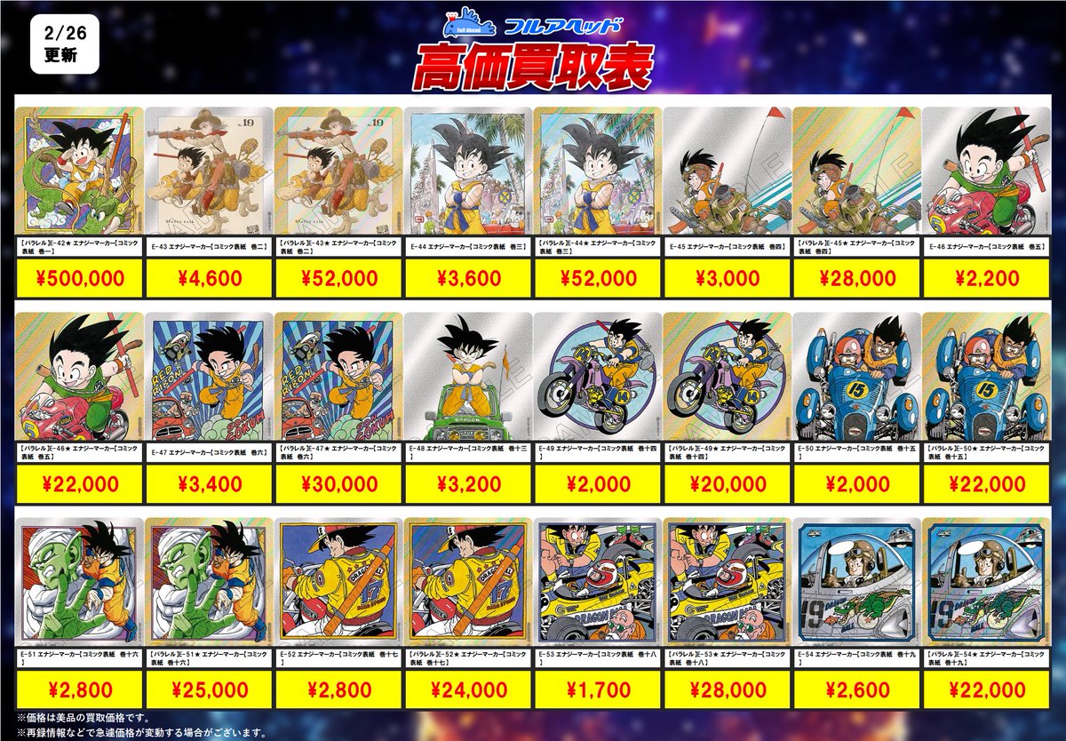 🐉ドラゴンボールフュージョンワールド🐉 ✨買取表更新しました