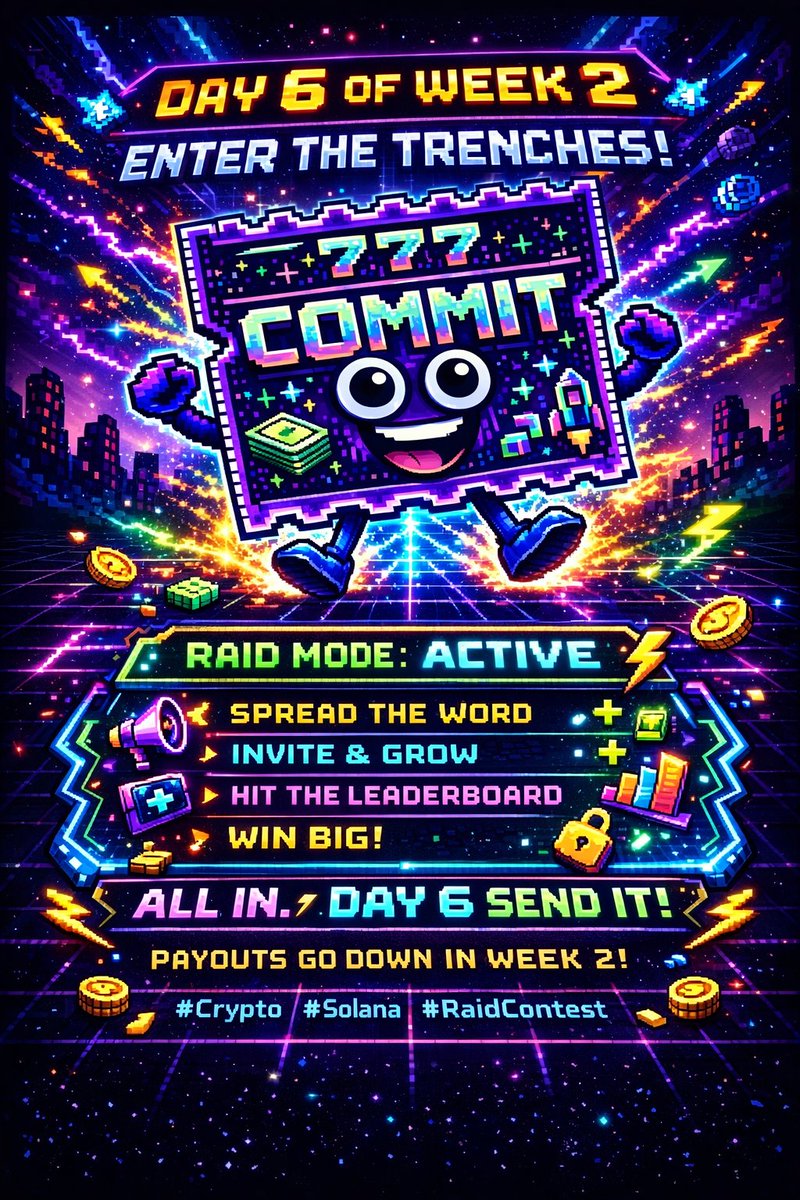 Commit_onsol's tweet photo. DAY 6 โข WEEK 2 ๐
Trenches still open. Leaderboard still moving.
If youโre not raiding, youโre spectating. ๐ฅ
Full send. No brakes.
Letโs close this week dominant. ๐ฅ๐ฐ
#COMMIT #RaidContest #SolanaGems https://t.co/fMcsKHJCvT