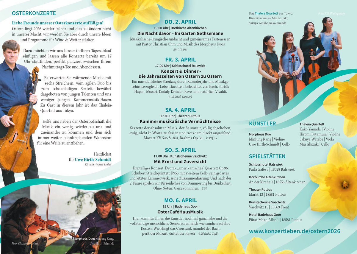 4月にドイツのリューゲン島での音楽祭に招聘され出演することになりました🇩🇪
今からとても楽しみです🌼🍀