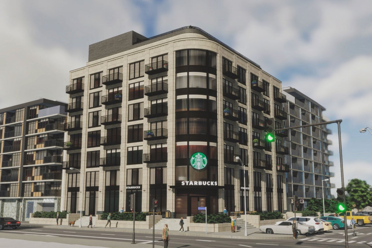gruny's tweet photo. The Corner Starbucks is now available ☕
A stylish corner building featuring a ground-floor Starbucks café, multiple floors of modern residences, and a rooftop terrace designed for enjoying coffee and relaxing drinks with a city view.

📦 https://t.co/zdO0vOl6io https://t.co/VelxsX1sOZ