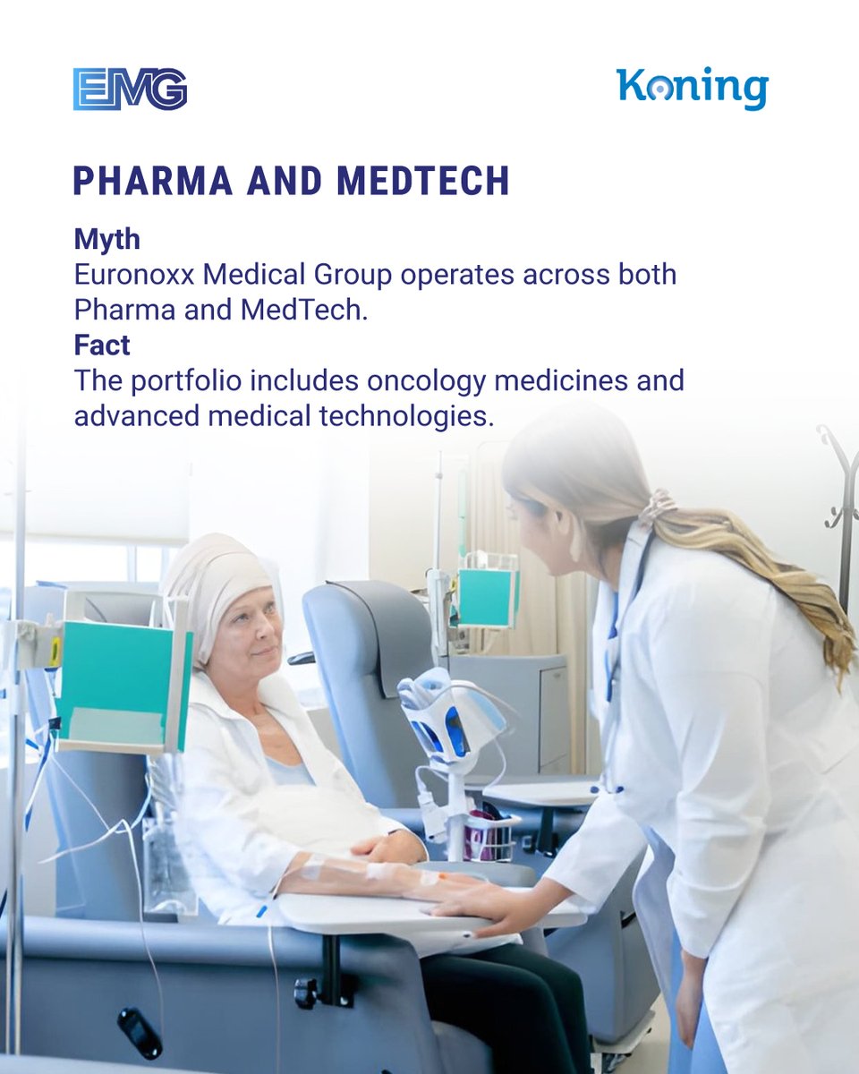 NoxxEuro's tweet image. Pharma and MedTech, together.

Euronoxx Medical Group operates across both sectors, delivering oncology medicines and advanced medical technologies.

#euronoxx #medicalgroup #pharma #medtech #oncology #medicaltechnology #healthcareinnovation #biopharma #lifesciences