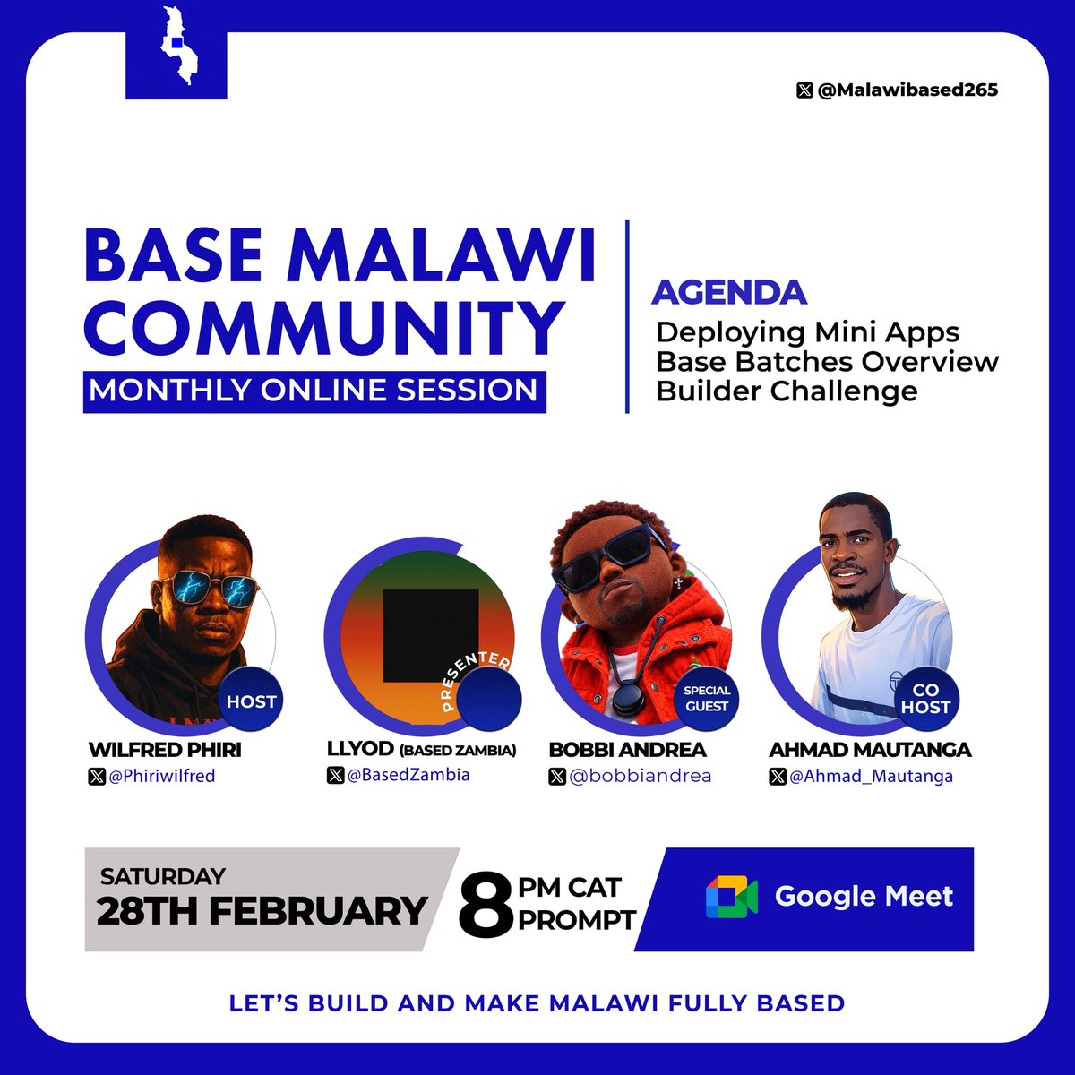 TawongaN5754's tweet photo. Another Saturday, another great session! Don't miss this one. Base Malawi has more and more things to come! 🚀 #BaseMalawi #BuildOnBas
@ahmad_mautanga
@Basedzambia
@BobbiAndrea_ZM
@U1emu
@ahmad_mautanga
@PhiriWilfred https://t.co/34lkZXAjLu