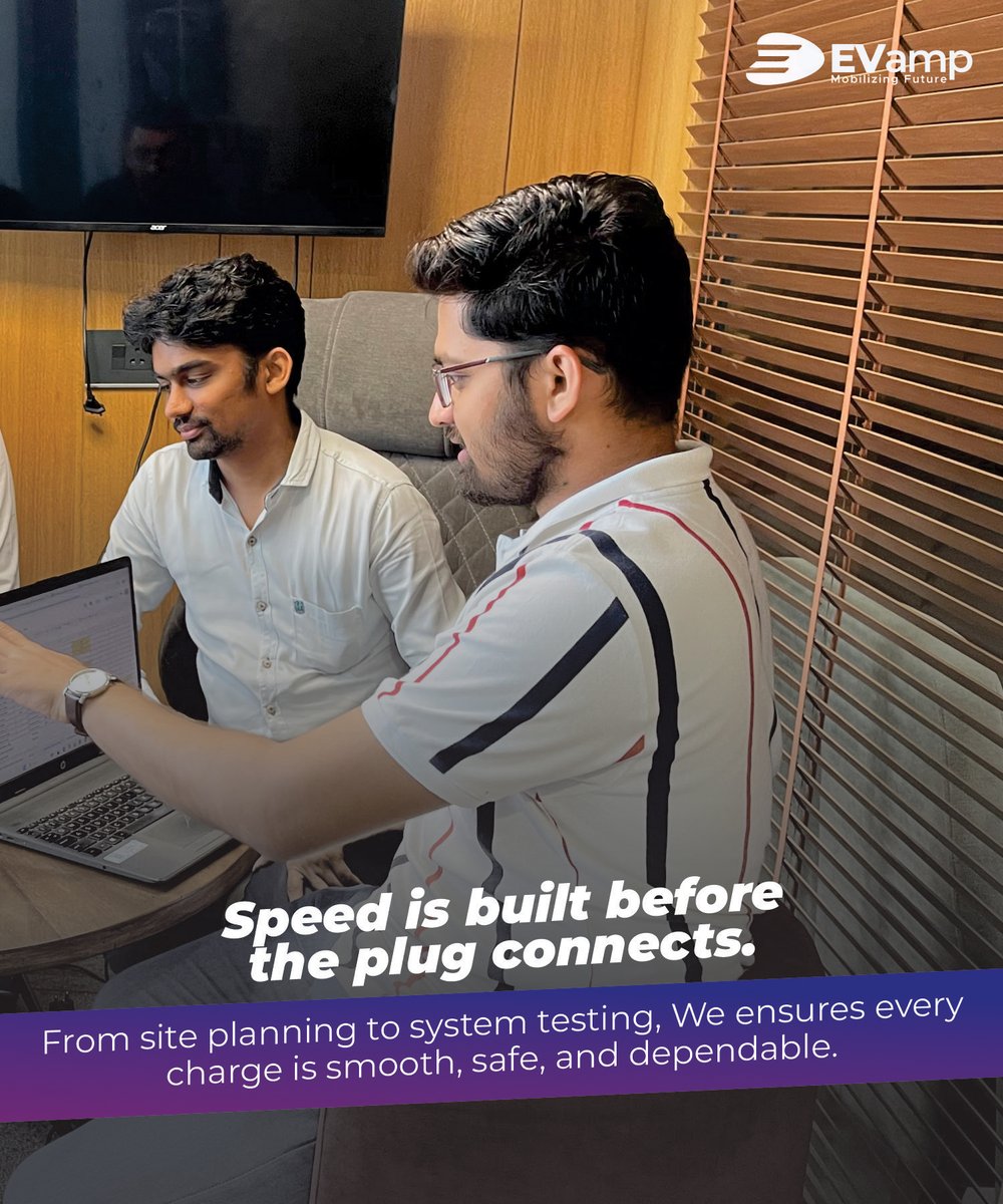 EVamp is not just chargers, it’s the people behind them. 
From planning to testing, our EV charging solutions are built for speed, safety, and reliability.

#EVCharging #ElectricMobility #EVInfrastructure #SmartCharging #EVamp