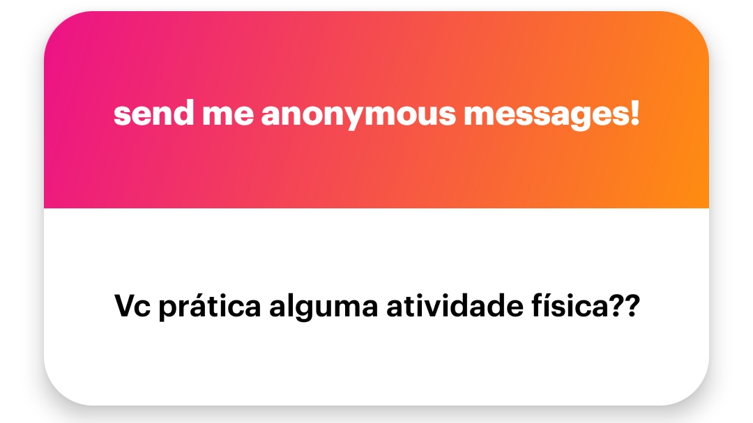 Eu comecei a fazer academia no final do ano passado, mas parei. Tenho que voltar

ngl.link/solosigdrr