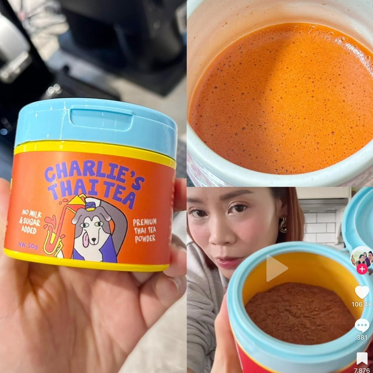 reviewkongdeee's tweet photo. เอฟตามแม่ตุ๊กไม่ผิดหวัง แต่ตาค้าง ล่าสุดชาไทย Monster หอมเข้มข้นถึงใจชงง่าย อร่อย ผงละเอียดตามคำเคลม นี่เอามาลองตีแบบมัทฉะ คือเนียนละมุน แบบไม่ต้องร่อนผงเลย อร่อยนัวมากกกก!