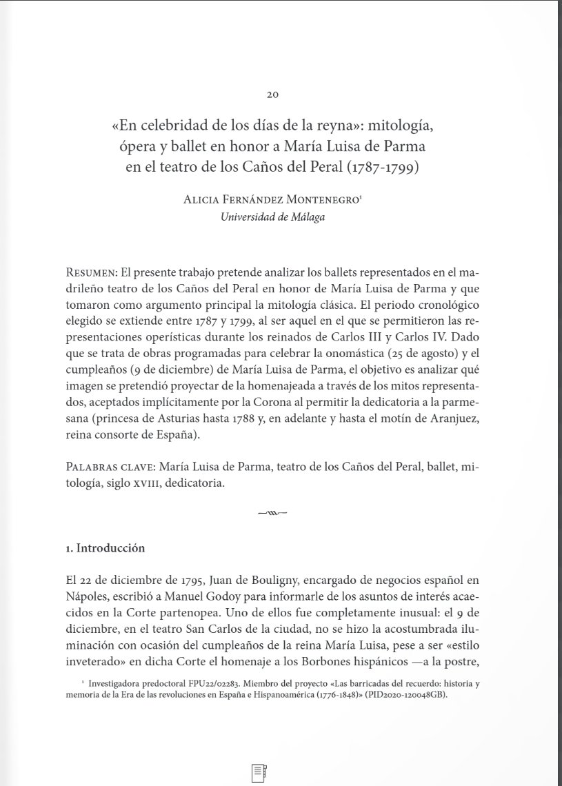 Alicia_FdezM's tweet photo. 📝¡Nueva publicación!
En mi último trabajo reflexiono sobre las obras de temática mitológica clásica representadas por "los días de la reyna" María Luisa de Parma en los Caños del Peral👑
Se puede consultar en acceso abierto: https://t.co/bKc9CdghyJ https://t.co/UeItSUWePa