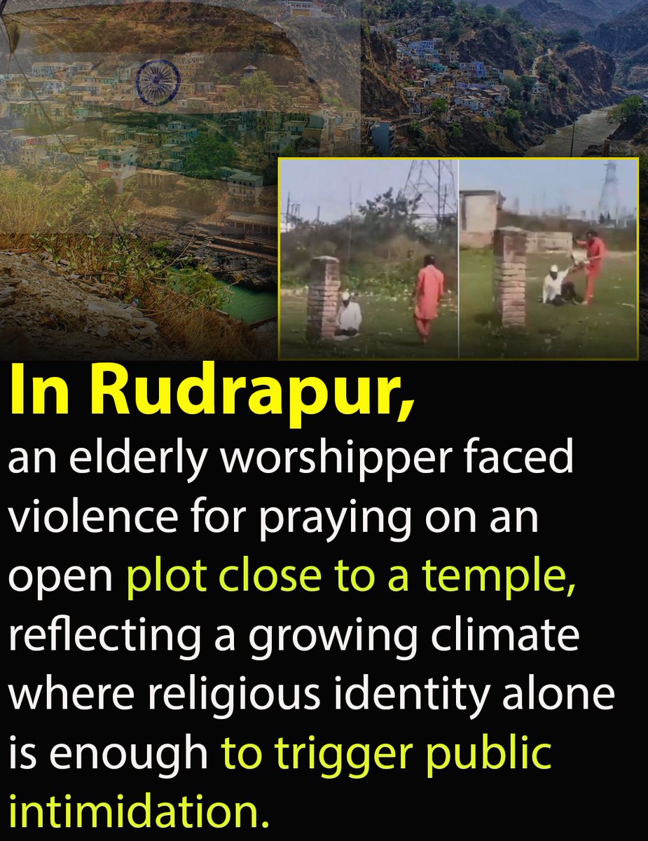 sariyaasim's tweet photo. The assault on an elderly Muslim man in Uttarakhand raises concerns about growing religious intimidation and the need to protect citizens’ right to worship safely.
#India #ReligiousFreedom #HumanRights #Uttarakhand #ProtectionForAll https://t.co/Xfd5tVoJZN