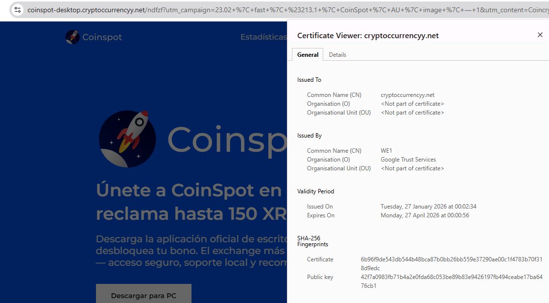Phrenologist's tweet photo. @Meta @AMD Why do you allow fake @coinspot  adverts all over Facebook when I can spot them in 2 seconds. And why do they not breach community standards when reported?  You need better AI. https://t.co/pKddDbXfB2