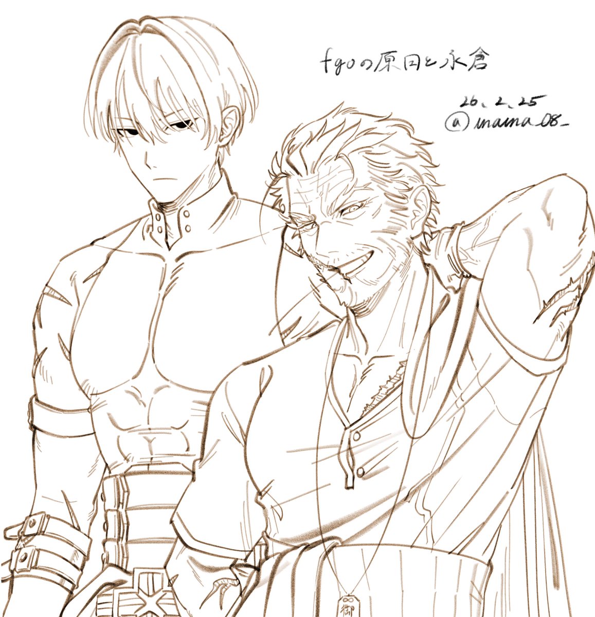 フォロワーの推しを描いた　fgoの原田と永倉