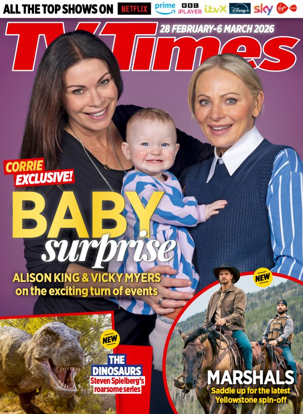 tvtimesmagazine's tweet image. This week's TV Times is packed with exclusive chats including #CallTheMidwife #DeathInParadise #Crufts #FletchersFamilyFarm and cover stars #Corrie's Alison King (Carla) &amp;amp; Vicky Myers (Lisa)! #Swarla 

On sale now in print and digitally. Subscribe here: magazinesdirect.com/xtv/DJ95C?utm_…