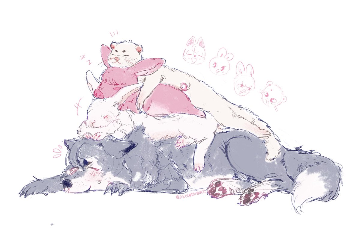 🥟 hyung
🐷 line
🐰 cuddle
🐺 pile