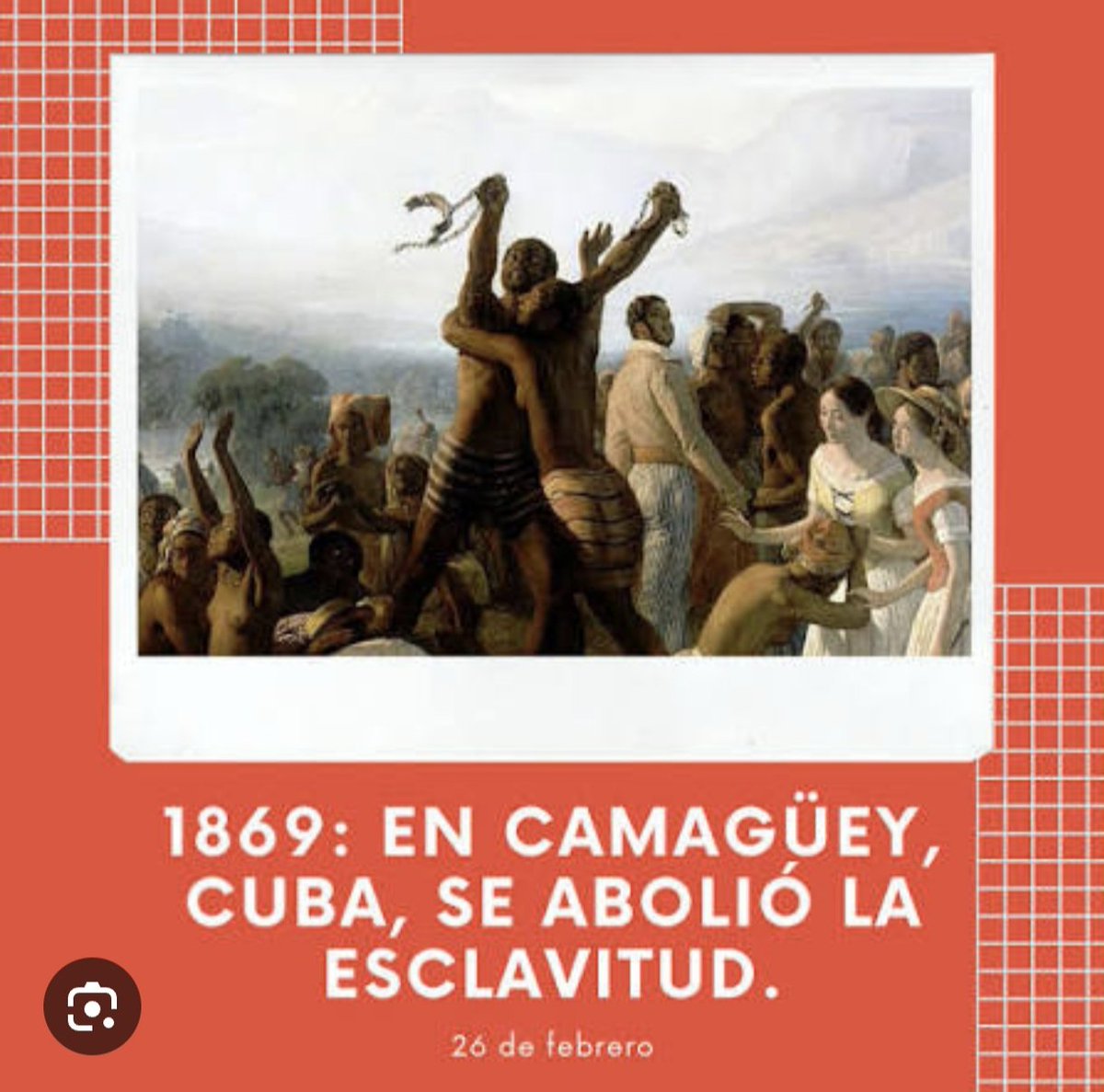El 26 de febrero de 1869 se realiza la Asamblea de Representantes del Centro, en Camagüey, decretó la abolición total de la esclavitud.
#CubaViveEnSuHistoria 
<a href="/Colaboracionqba/">Unidad Central de Cooperación Médica 🇨🇺</a>