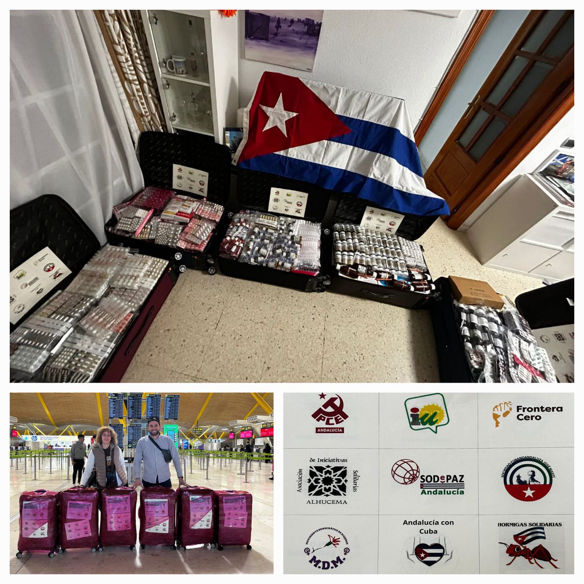 Salen hacia Cuba por vía aérea 125 kilos de medicamentos de la solidaridad andaluza cubainformacion.tv/solidaridad/20…