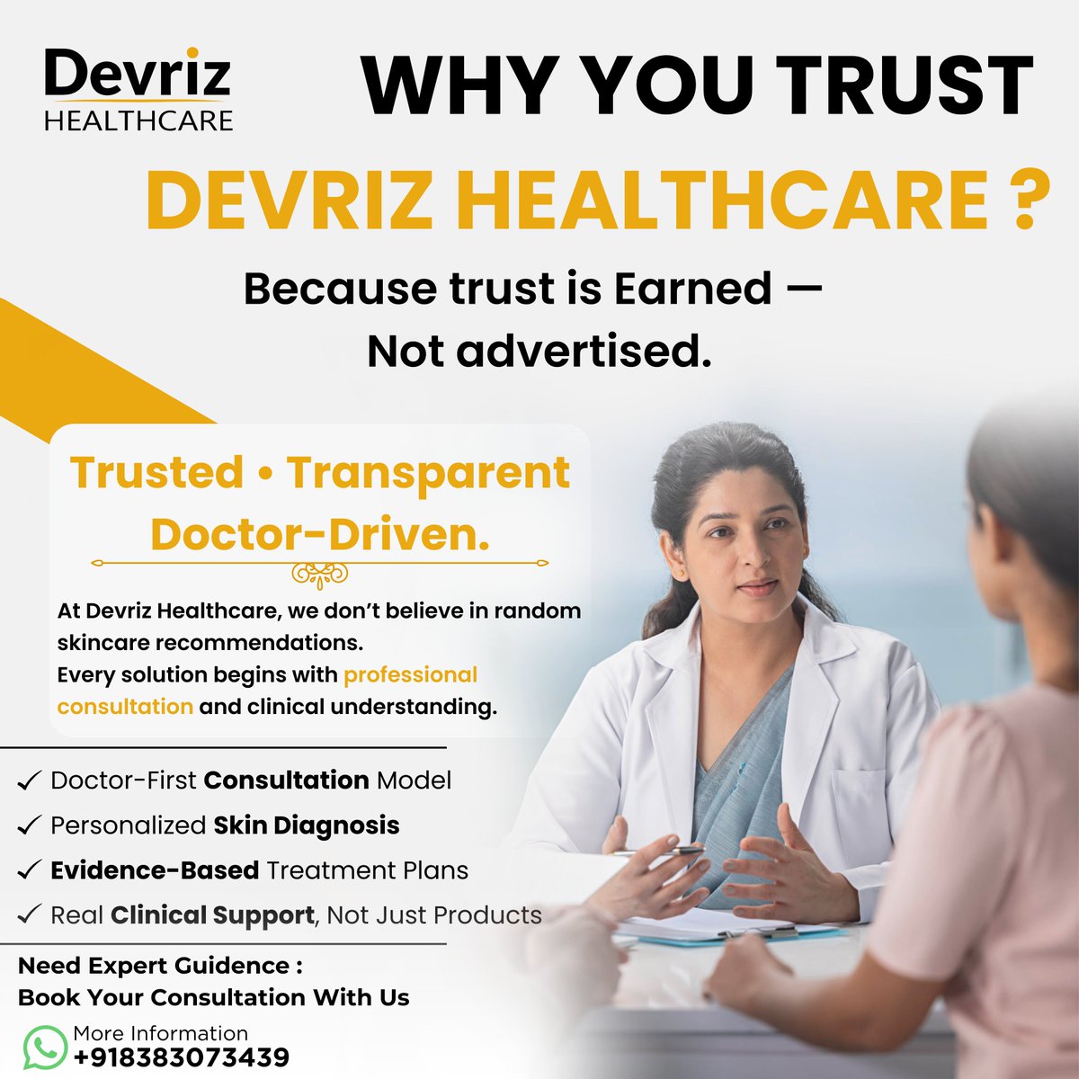 devriz01's tweet photo. Devriz Healthcare – Doctor-Driven Skin Care

We offer transparent, evidence-based, and personalized treatment plans backed by clinical expertise — not trends.

Trusted. Transparent. Doctor-First.

#DevrizHealthcare #DoctorDrivenCare #SkinConsultation #DermatologyCare https://t.co/bAjoaBGCxy