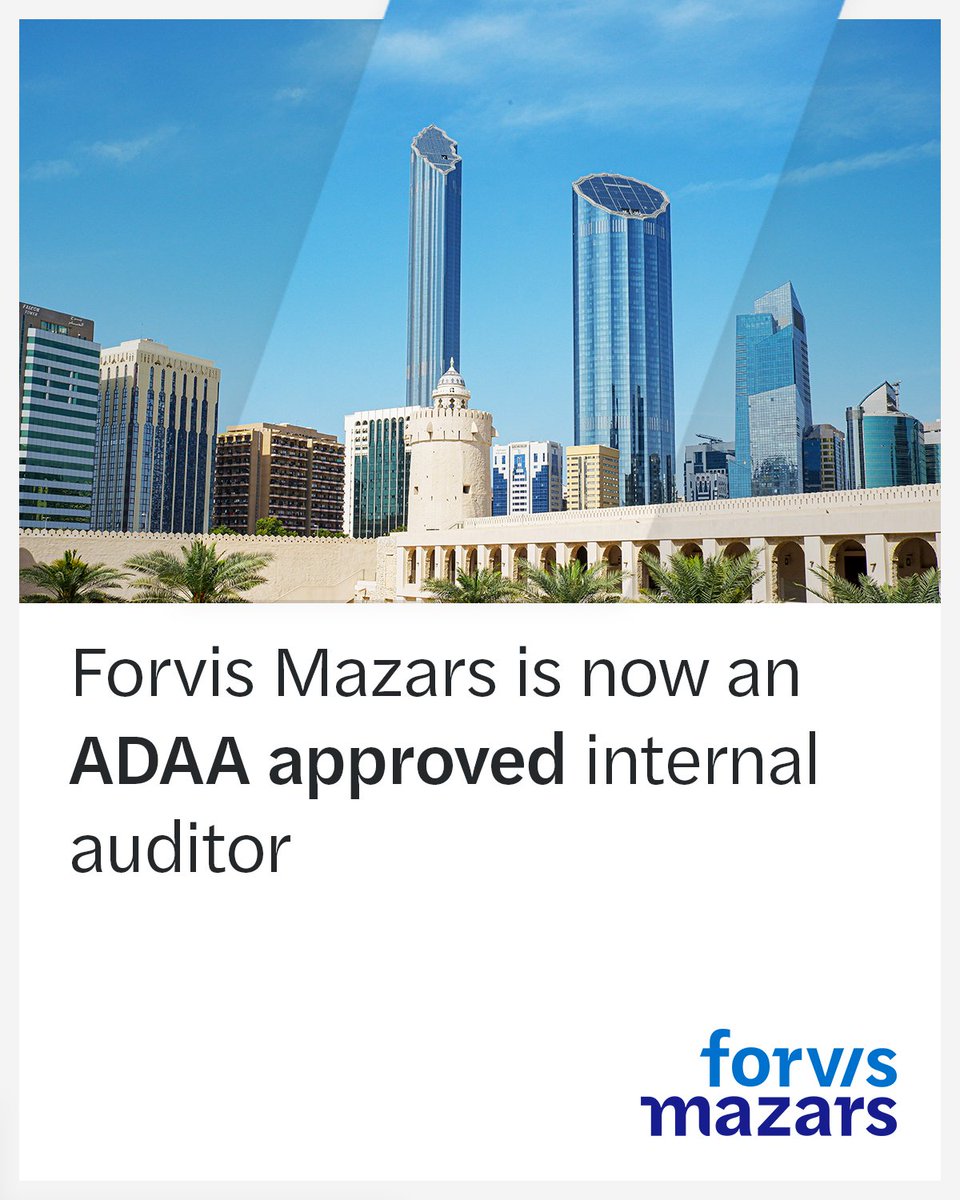 forvismazarsuae's tweet photo. Forvis Mazars is an Abu Dhabi Accountability Authority (ADAA) approved internal auditor.
Speak to our specialists to enhance your internal audit function and build organisational resilience: https://t.co/5ojshYmpYd
#ForvisMazars #InternalAudit #ADAA #Governance #AbuDhabi https://t.co/8TV0UwyvOr
