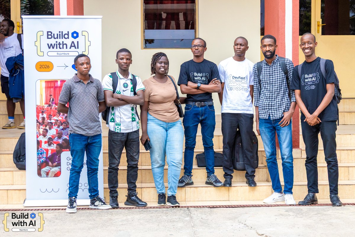 AdvancedBurundi's tweet photo. Fresh from Build with AI 2026 ! Notre équipe a brillé à la journée GDG Bujumbura dédiée à l’IA : interventions, networking et vision sur l’IA locale. L'aventure continue dans les événements IA ! 💡 https://t.co/GV7HLgESwe
