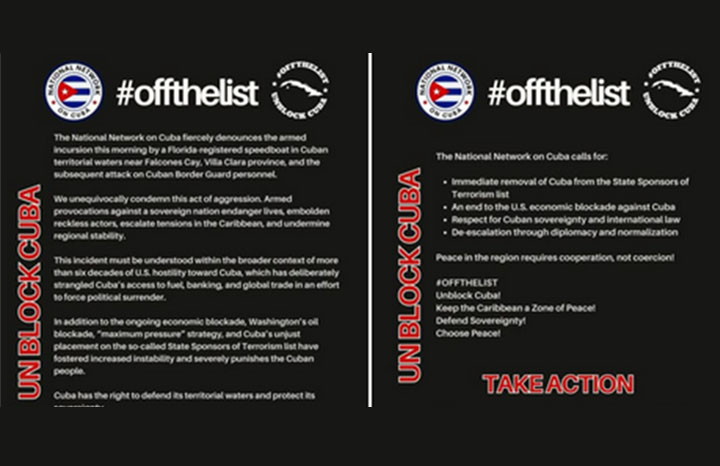 Red Nacional de Solidaridad con Cuba en EEUU condena violación a la soberanía de Cuba cubainformacion.tv/solidaridad/20…