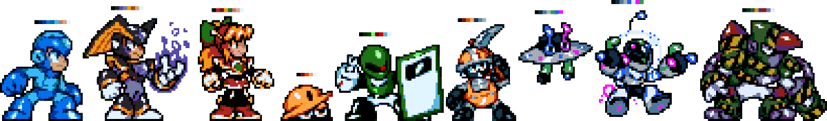 Hey hi been awhile ( I think literally like a year or smthn )

Here's some random megaman sprites I did.

#megaman