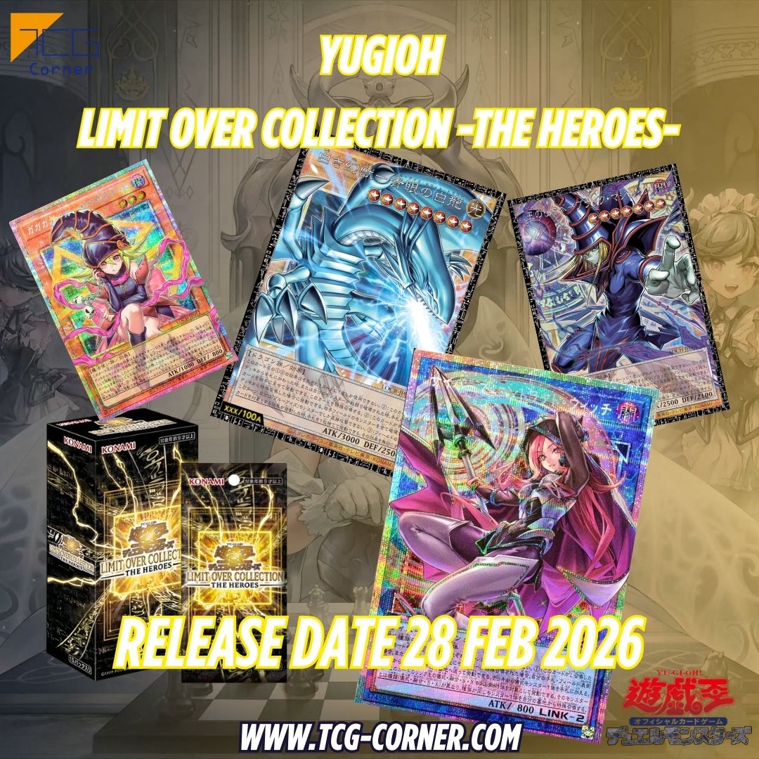 tcgcornerglobal's tweet photo. Coming February 28, 2026
LIMIT OVER COLLECTION -THE HEROES-
Where legendary heroes rise in breathtaking Quarter Century Secret Rare brilliance.
Timeless power meets modern mastery.
https://t.co/KM6w5tGUYf
#YuGiOh #LimitOverCollection #TheHeroes #QCSR #HeroDeck #TCGCollector #OfficialYuGiOh