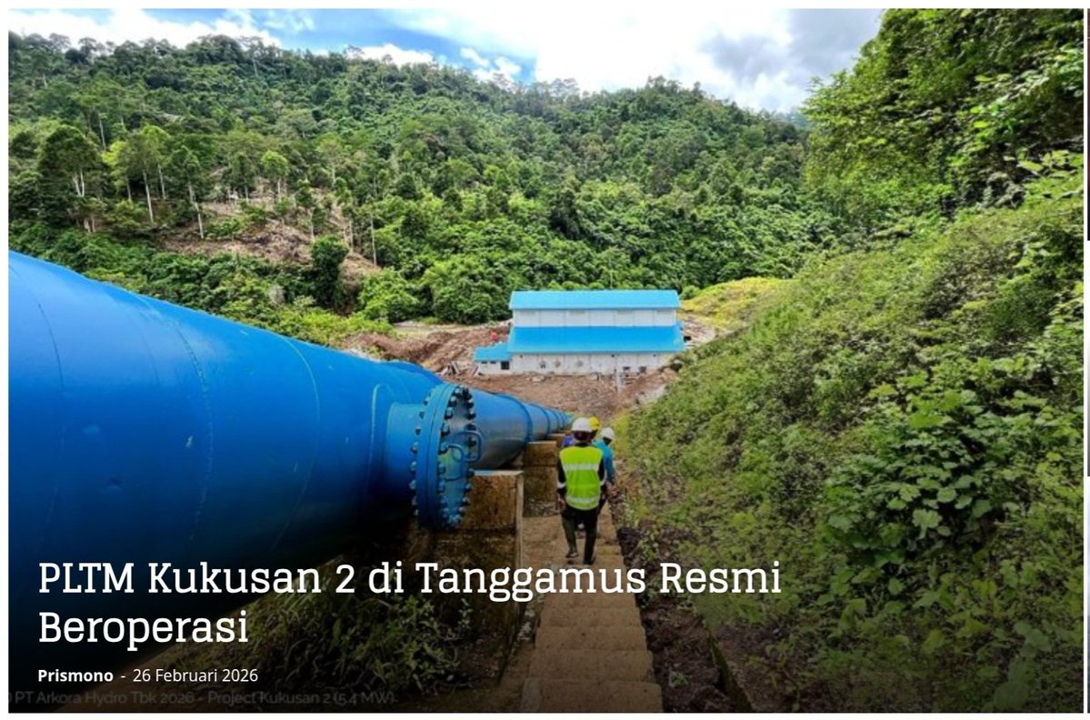 Proyek Kukusan 2 merupakan pembangkit listrik tenaga air berbasis run-of-river dengan kapasitas 5,4 MW (2 x 2,7 MW) di Tanggamus, Lampung

#pltm #kukusan2 #arkorahydro #arko #unitedtractors #energiterbarukan #tanggamus #petrominer #lampung 

petrominer.com/pltm-kukusan-2…