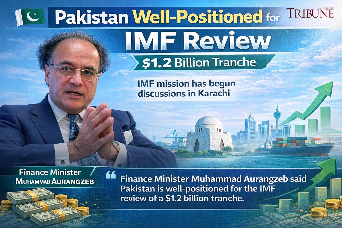 Pakistan is well-positioned for the International Monetary Fund review of a $1.2 billion tranche, Finance Minister Muhammad Aurangzeb said on Wednesday, as the IMF mission begun discussions in Karachi. #TwoYearsOfMaryamNawaz