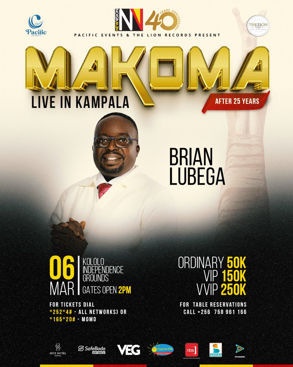 Music hits different when you’re seated with your people.

Book your table now and vibe stress-free at Makoma Live in Kampala next week on Friday. 

Dail *252*4# to get tickets. 

#MakomaLiveInKampala #PacificEvents #NewVisionat40
