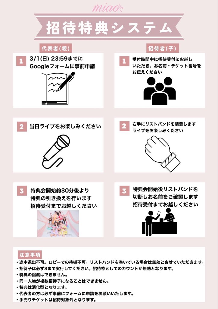 🎟️おともだち招待特典につきまして🐈‍⬛】 #miaoと掴む夢のZepp0306