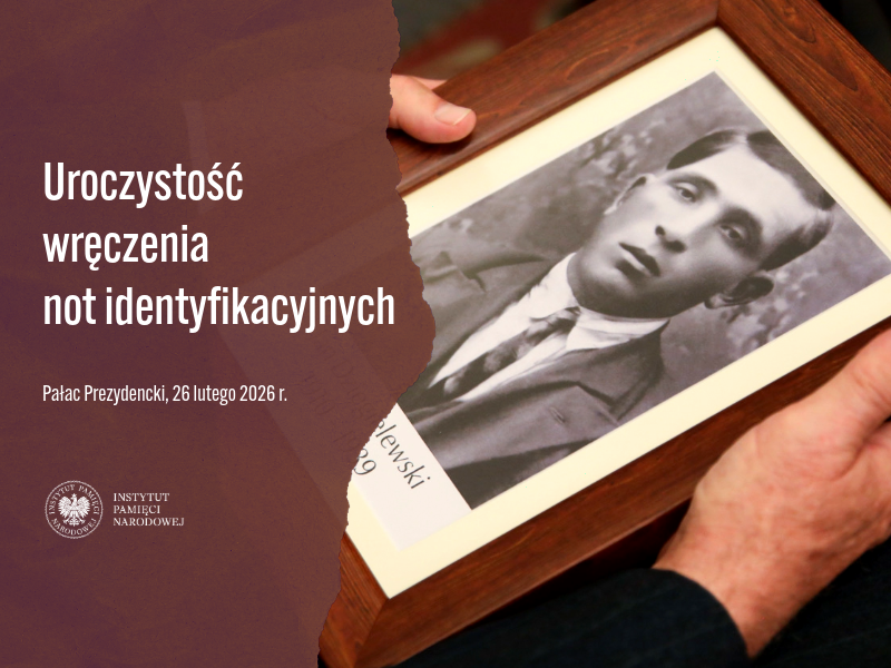 📢 W Pałacu Prezydenckim w Warszawie odbędzie się dziś uroczystość wręczenia not identyfikacyjnych rodzinom ofiar, które zginęły w wyniku działań terroru komunistycznego oraz zbrodni dokonanych przez niemieckich okupantów i ukraińskich nacjonalistów. 

➡️ W uroczystości wezmą