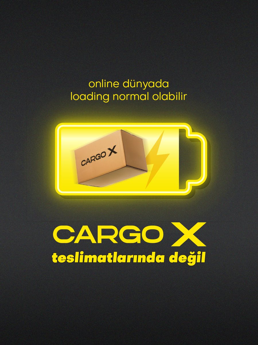 Online dünyada loading normal olabilir.
CARGO X teslimatlarında değil. 📦

#CARGOX #KargoTeslimatı