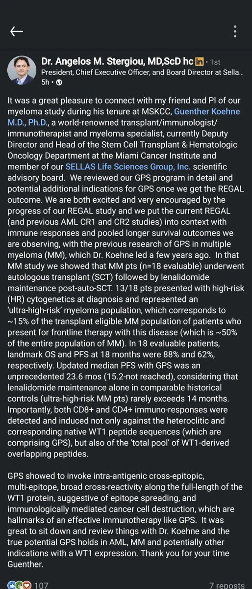 $SLS this seems to be a BULLISH update by CEO on LinkedIn....👀💪🏾😎