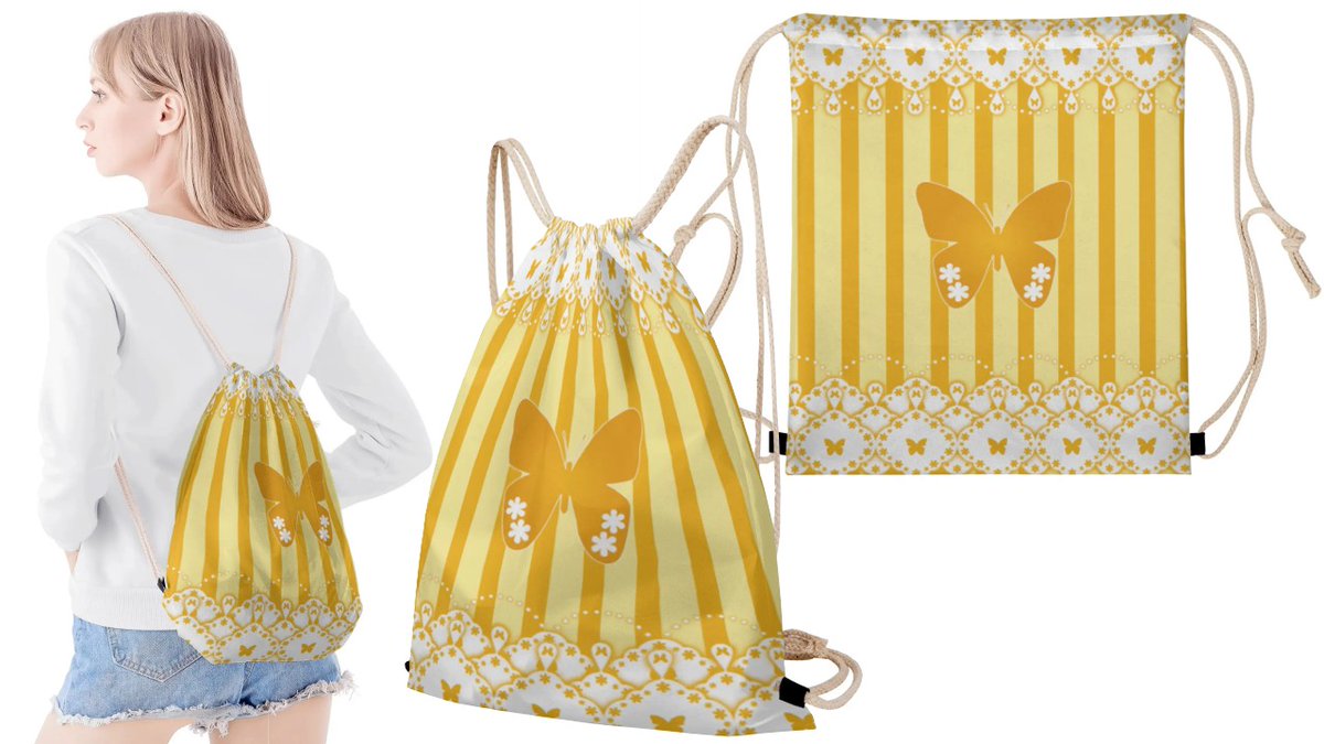 大っ変遅くなりましたがご購入ありがとうございました！
【蝶レースストライプ黄 ナップサック】

#BONATHIA
bonathia.com/shop/25562

#楽天 #楽天市場
item.rakuten.co.jp/marrygiftshop/…

#ナップサック #リュック #レース #蝶 #花 #縦縞 #ストライプ #シルエット #かわいい #イラスト #デザイン