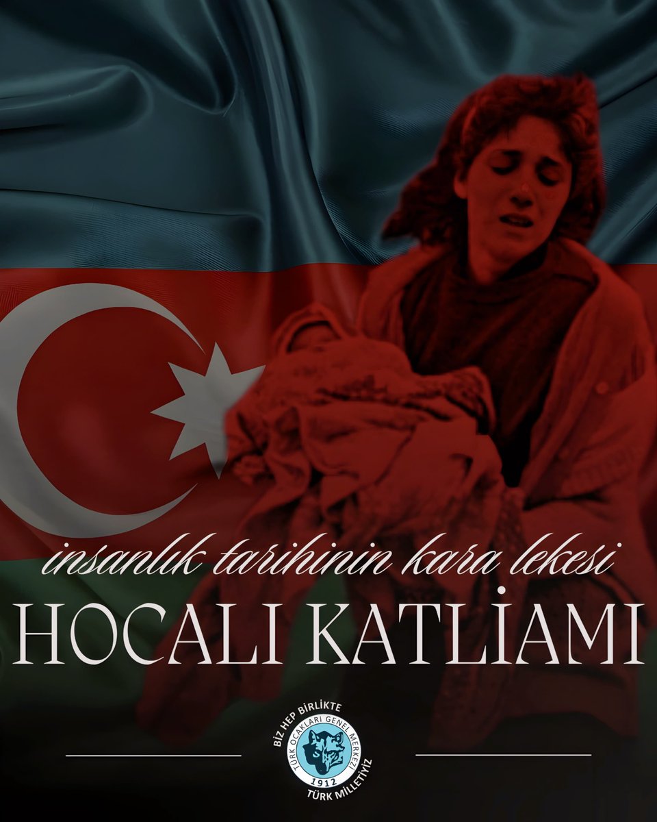 106’sı kadın, 83’ü çocuk olmak üzere 613 Azerbaycan Türkünün Ermeni güçlerince katledilişinin yıl dönümünde, #Hocalı Şehitlerini rahmetle anıyoruz.
