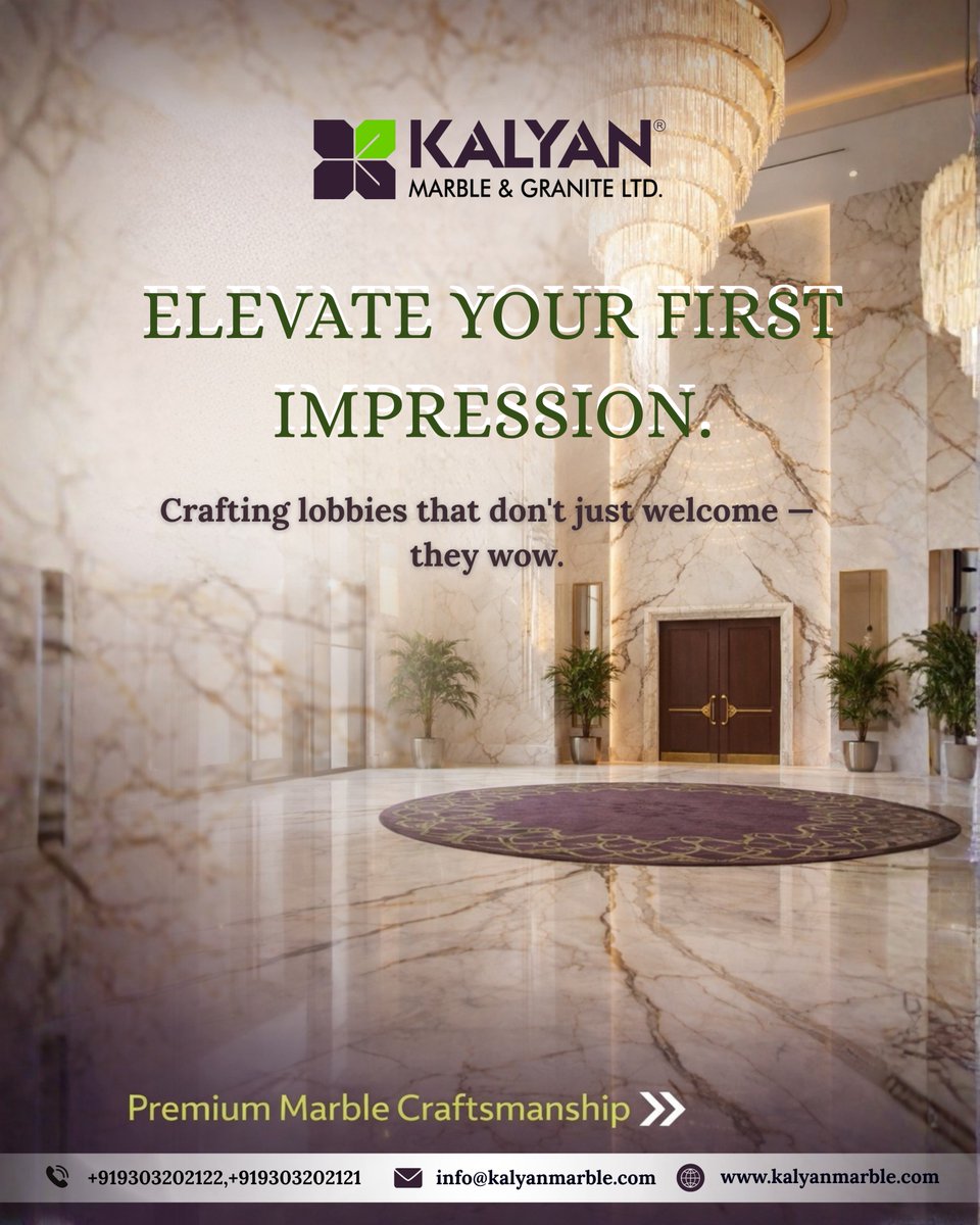 KalyanMarble's tweet photo. ✨ Elevate Your First Impression

Turn every entrance into a statement of luxury with premium marble craftsmanship.
Because a grand lobby doesn’t just welcome-it wows.
🏛️ Create timeless spaces with elegance, shine, &amp; unmatched quality.
📞 Call us now: +9303202122 | +9303202121 https://t.co/9XMHpQoDEl