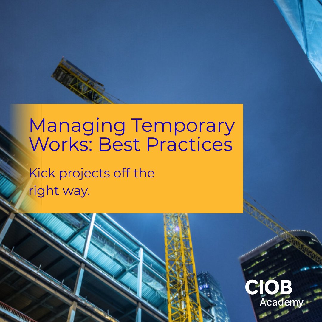 theCIOB's tweet image. Take advantage of CIOB Academy's Managing Temporary Works: Best Practices course and find out how to master this critical part of all building projects. 

Learn more: brnw.ch/21x0gLA

#ciob #ciobacademy #temporaryworks #constructionmanagement