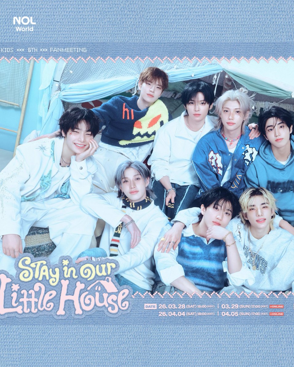 NOL_World's tweet photo. 🎤 2026 Stray Kids 6TH FANMEETING ‘STAY in Our Little House’ 🎤

🗓️ 公演スケジュール
3月28日(土) 18:00 (KST)
3月29日(日) 17:00 (KST)
4月4日(土) 18:00 (KST)
4月5日(日) 17:00 (KST)

📍 会場
インスパイア・アリーナ (INSPIRE ARENA)

🗓️ チケットスケジュール
① ファンクラブ先行予約のための認証期間
: 2月27日(金) 14:00 ～ 3月6日(金) 11:59 (KST)

② ファンクラブ先行予約
: 3月6日(金) 20:00 ～ 23:59 (KST)

③ 一般発売
: 3月9日(月) 20:00 ～ (KST)

👉 https://t.co/GCqWuqWxo4

#StrayKids #ストレイキッズ #スキズ #StayInOurLittleHouse #STAY #インスパイアアリーナ #BangChan #LeeKnow #Changbin #Hyunjin #HAN #Felix #Seungmin #IN