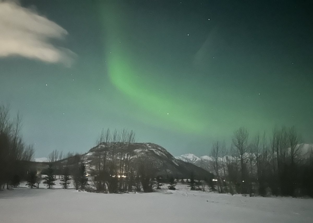 AlaskaPA12's tweet photo. The #Aurora borealis  is out over #Palmer #Alaska.  ⁦@AuroraNotify⁩ ⁦@Aurora_Alerts⁩ ⁦@Vincent_Ledvina⁩      11 pm 3.4 sec iphone pic https://t.co/s8OzmeGBIn