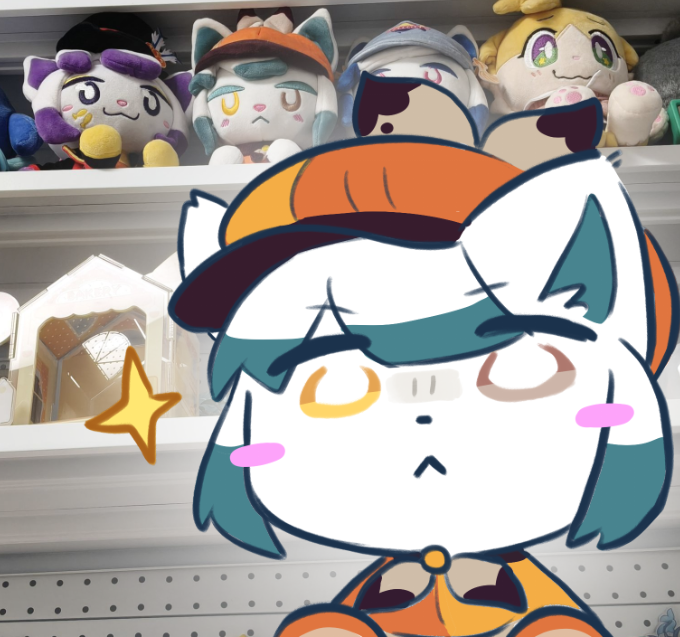 The funny thing is, every time I look up, the Speckle plush seems to stare at me like this 👁️👁️ hhhhhh