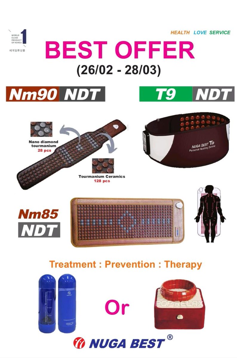 KenyaNuga's tweet image. NUGA BEST NDT – LIMITED OFFER
26/02–28/03 only | NM90 Belt | T9 Belt | NM85 Mat
Back pain, joint stiffness, poor circulation, fatigue? Start home therapy today. Free gift with purchase.
Reply “DEMO” or DM – Nuga Best, Mombasa Road
#NugaBest #BackPainRelief #HomeTherapy #Wellness