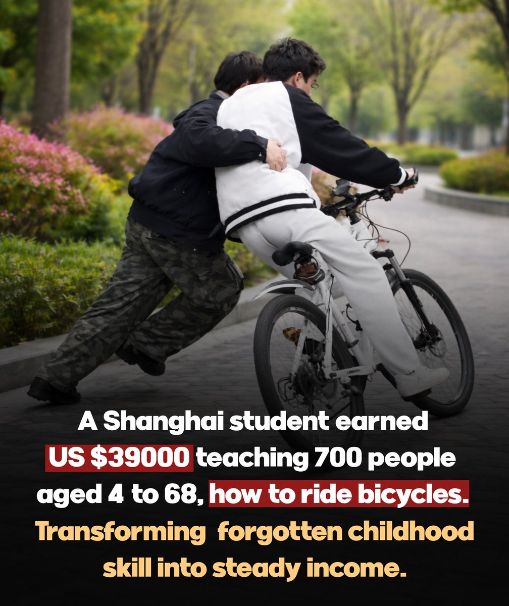 FactDropHQ's tweet photo. Sometimes the simplest skills become the smartest businesses. 🚲 https://t.co/KpT7KRZnGF