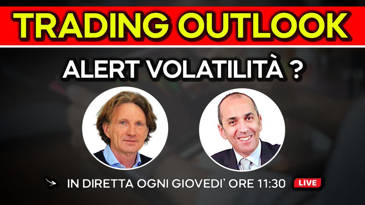 “ALERT VOLATILITÀ ? - TRADING OUTLOOK” in diretta alle 11:30 con Eugenio Sartorelli e Gaetano Evangelista !

🔴 Link Diretta qui: youtube.com/watch?v=wiaAm3…