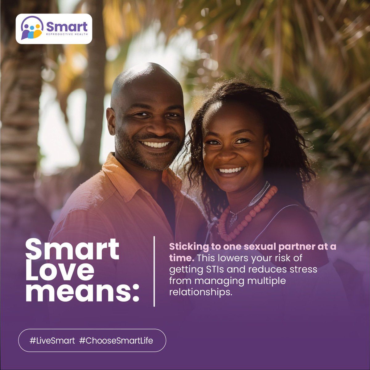smarthealthug's tweet photo. Real love comes with responsibility. Choosing one partner at a time is choosing your health.

#LiveSmart #ChooseSmartLife https://t.co/VypZI5gJDE