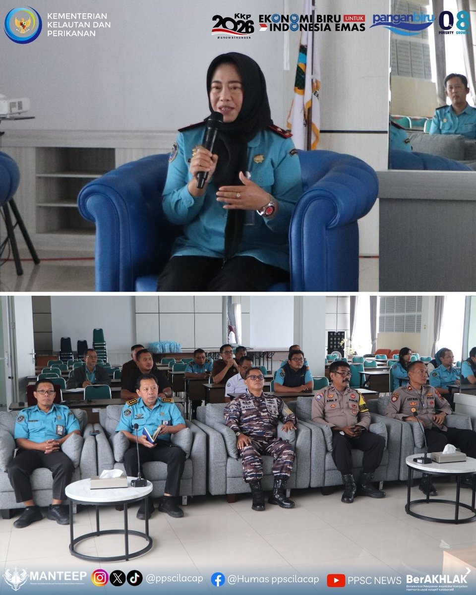 ppscilacap's tweet image. PPS Cilacap menyelenggarakan Sosialisasi Penerapan Objek Vital Nasional (Obvitnas) di PPS Cilacap, Kamis (26/2/2026).

#KKP2026GrowStronger #PanganBiru  #DJPTDisiplin #DJPTBerdedikasi #DJPTBerprestasi #ppscmanteep