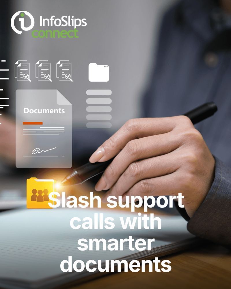 Ready to cut down on customer support calls? Transform how you connect with your audience with InfoSlips, the game-changing platform for dynamic, hyper-personalised communication. #DocumentsReinvented #CX #infoslips